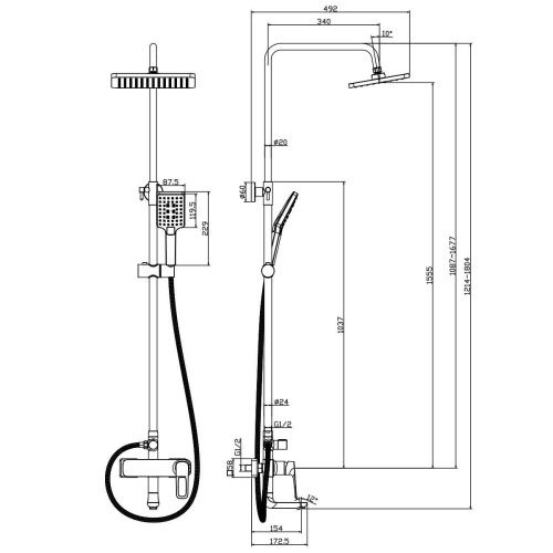 Душевая стойка Rossinka RS46 RS46-46 настенная цвет хром - фото 3