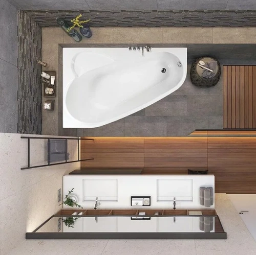 Ванна акриловая Vagnerplast Selena VPBA163SEL3LX-04 160х105 пристенная асимметричная без каркаса - фото 4