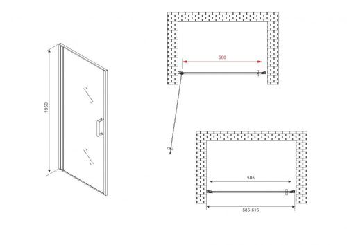 Душевая дверь Abber Sonnenstrand AG04060M 60х195 стекло матовое профиль хром - фото 4