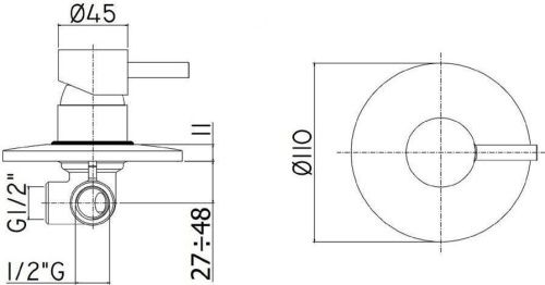 Смеситель для душа Paffoni Light LIG011CR встраиваемый в стену хром - фото 2