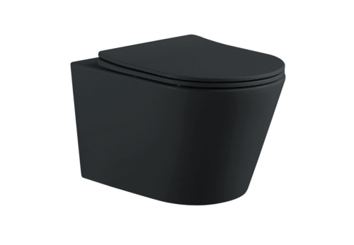 Унитаз подвесной Aquatek ВЕГА AQ1905-MB черный с сиденьем микролифт безободковый каскадный смыв