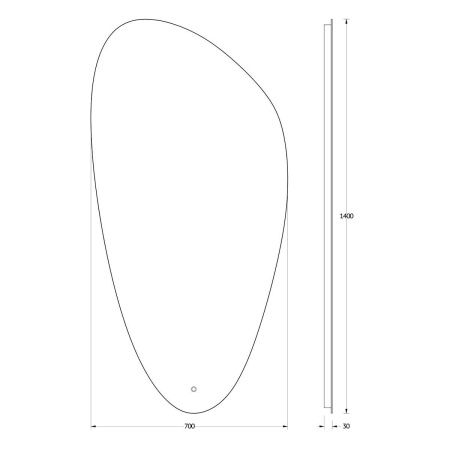 Зеркало с подсветкой Evoform Ledshine BY 2684 70х140 подвесное