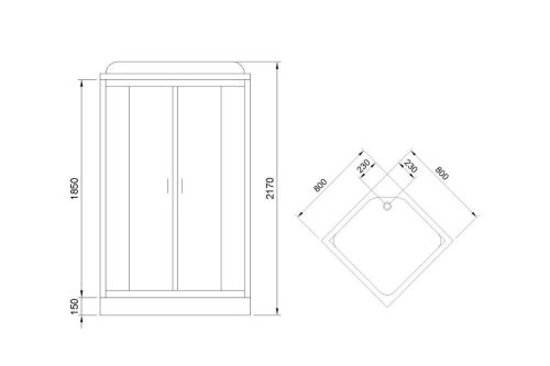 Душевая кабина Royal Bath HP RB80HP2-M 80х80 квадратная с крышей ориентация универсальная - фото 3