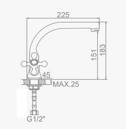 Смеситель для кухни D-Lin D153807-M на мойку хром