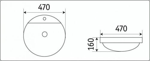 Раковина из сантехнического фаянса CeramaLux 7067A 50х50 накладная цвет белый 1 отверстие под смеситель - фото 2