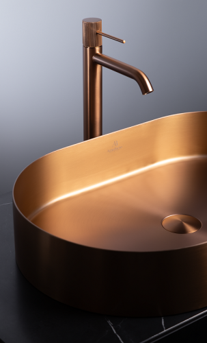 Раковина из нержавеющей стали AltroBagno Eterno AltroBagnoEterno001027RaSp 60х40 накладная цвет медь - фото 4