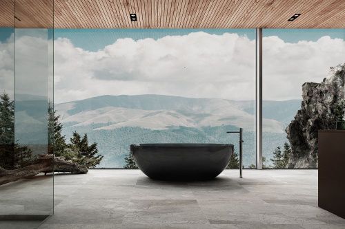 Ванна из полиэфирной смолы Abber Kristall AT9701Onyx 165х80 отдельностоящая овальная - фото 2