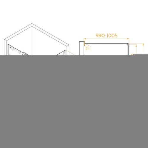 Душевой уголок RGW Tornado 02074440-11 140х100 стекло прозрачное профиль хром без поддона - фото 2