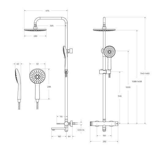 Душевая стойка Cezares RELAX RELAX-CVD-NOP настенная цвет черный - фото 3