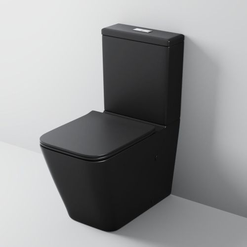 Унитаз напольный с бачком Grossman GR-4445BMS черный с сиденьем микролифт безободковый каскадный смыв - фото 2