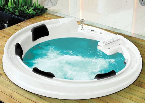 Ванна акриловая гидромассажная Gemy G9090 K 190х190 встраиваемая круглая с каркасом - фото 2