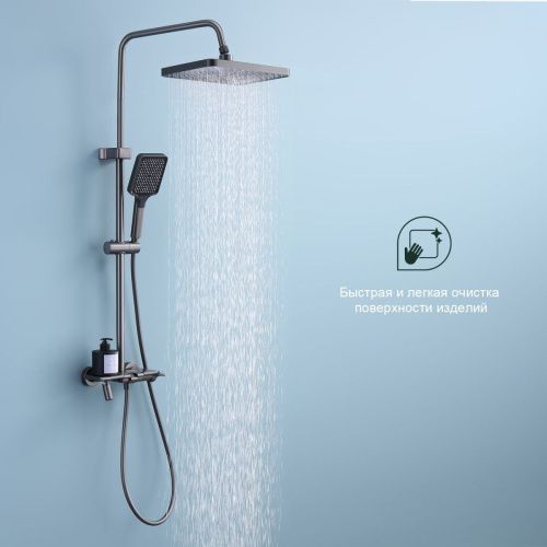 Душевая стойка Splenka S52.24.09 настенная цвет серый - фото 4