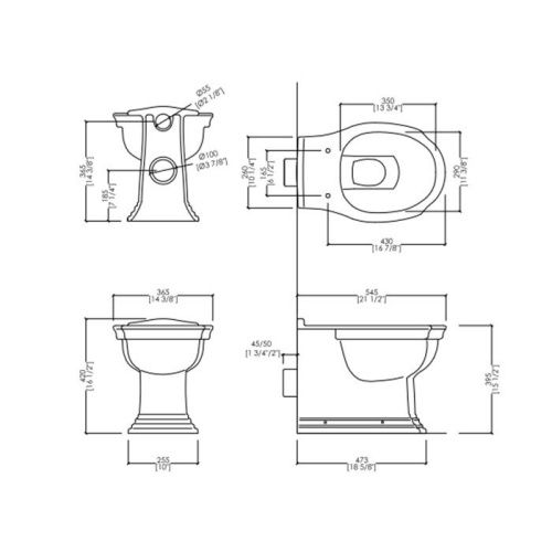Чаша унитаза приставная Devon Devon Westminster IBWCWBTW цвет белый без сиденья душевой смыв - фото 2