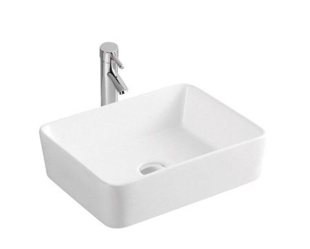 Раковина из сантехнического фарфора Sintesi SIN-LVB-APP-401 50х40 накладная цвет белый без отверстий под смеситель