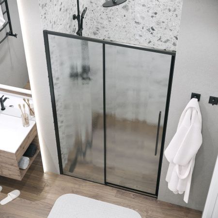 Душевая дверь Grossman Galaxy 100.K33.01.110.21.02 110х195 стекло текстурное профиль черный