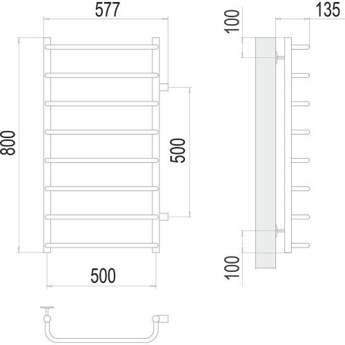 Полотенцесушитель водяной Terminus 4670078530387 60х80 хром - фото 3