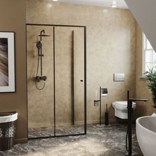 Душевой уголок Wasserkraft Dill 61S 61S37 140х100 стекло прозрачное профиль черный без поддона - фото 2