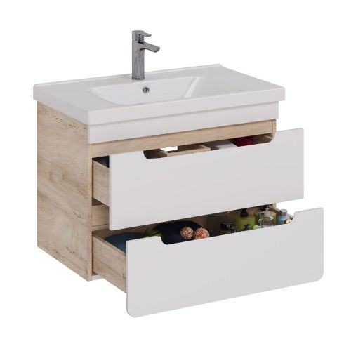 Тумба под раковину LeMark Olivia LM08OL80T 80х40 подвесная цвет белый - фото 2