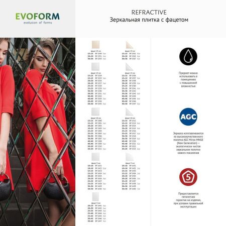 Зеркальная плитка Evoform Refractive BY 1439 30х30