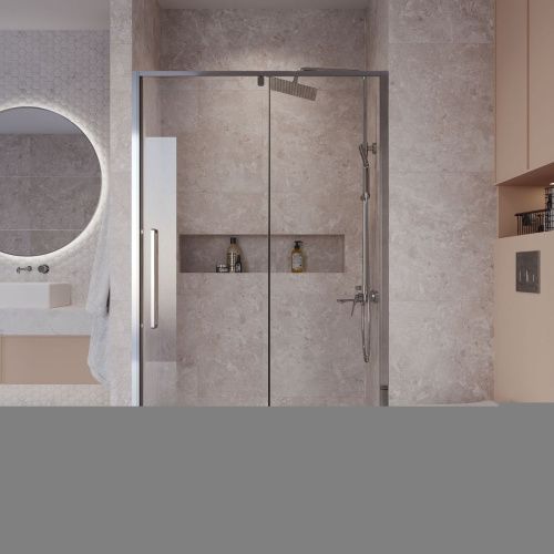 Душевая дверь Niagara Nova NG-66-12A 120х195 стекло прозрачное профиль хром - фото 5