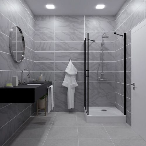 Душевой уголок Тритон Йота Щ0000054037 90х90 стекло прозрачное профиль черный с поддоном - фото 2