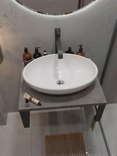 Столешница 1MarKa Grunge Loft Ц0000001585 60х50 накладная цвет серый - фото 3