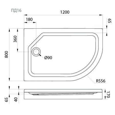 Душевой поддон акриловый Тритон Щ0000038229 120х80 белый с каркасом