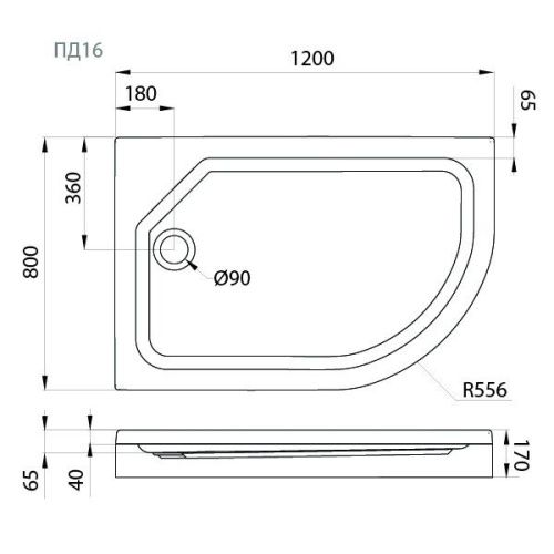 Душевой поддон акриловый Тритон Щ0000038229 120х80 белый с каркасом - фото 2