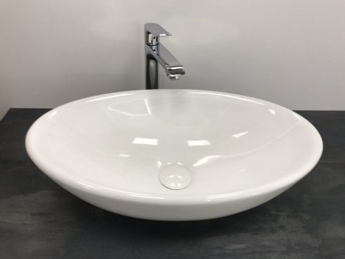 Раковина из сантехнического фаянса CeramaLux 9021 50х30 накладная цвет белый без отверстий под смеситель - фото 3