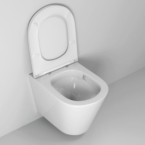 Унитаз подвесной Grossman Торнадо GR-4478SQ белый с сиденьем микролифт безободковый смыв торнадо - фото 4