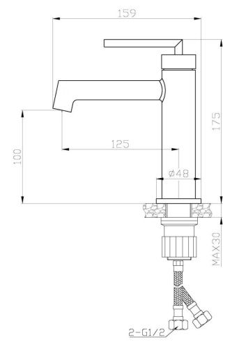 Смеситель BelBagno ACQUA ACQUA-LVM-CRM на раковину хром - фото 2