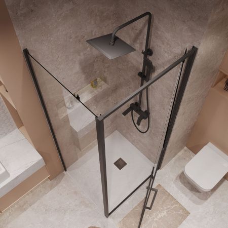 Душевой уголок Niagara Nova NG-85-10AB-A90B-34 100х90 стекло прозрачное профиль черный без поддона