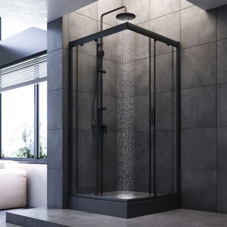 Душевой уголок Am.Pm Gem W90G-403-090BT 90х90 стекло прозрачное профиль черный без поддона