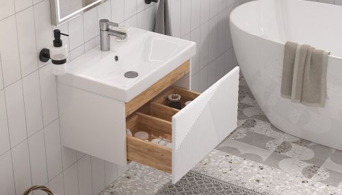 Тумба под раковину Velvex EDGE tp.EDG.9696.60.1Y белый глянец 60х40 подвесная цвет белый - фото 4