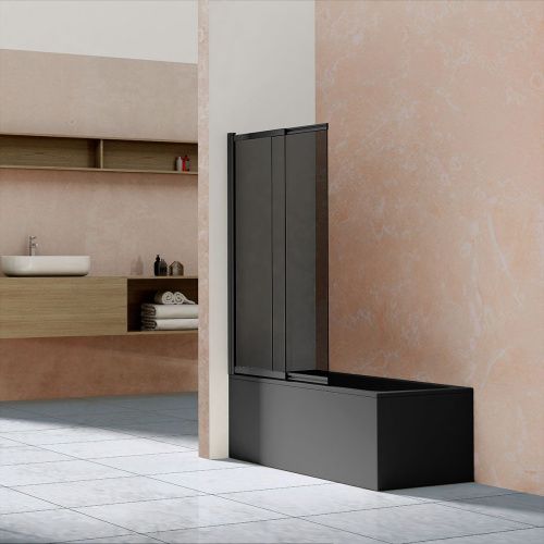 Душевая шторка на ванну Vincea VSB-1E VSB-1E100CGB 100х145 стекло прозрачное профиль черный ориентация универсальная