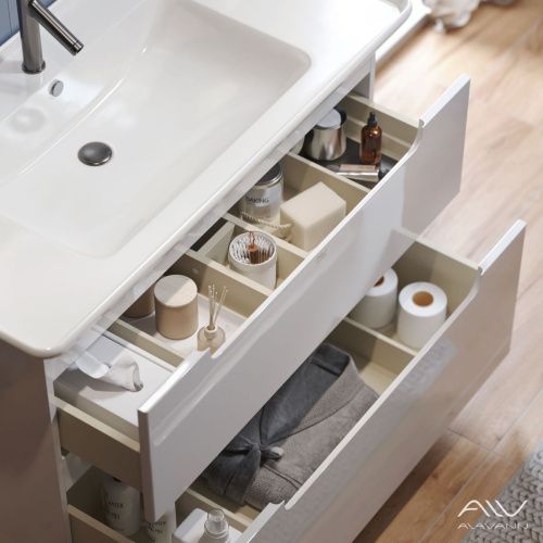 Тумба с раковиной Alavann Berta ALV0968000 110х50 подвесная цвет белый - фото 3