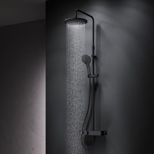 Душевая стойка Am.Pm Inspire V2.0 F0750A422 настенная цвет черный с термостатом - фото 3