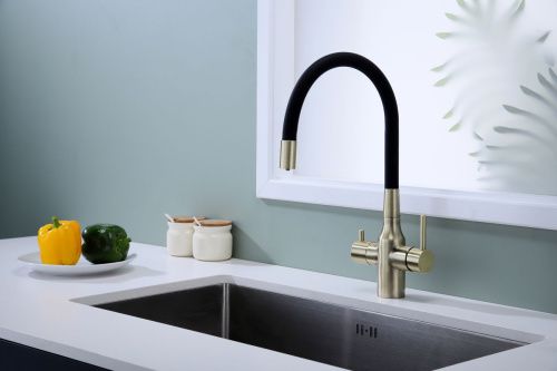 Смеситель для кухни Paulmark SALIX Sa213419-BR на мойку бронза - фото 4