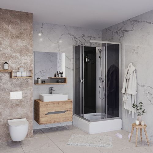 Душевая кабина Niagara Eco E90/26Q/TN/BK 90х90 квадратная без крыши ориентация универсальная - фото 3