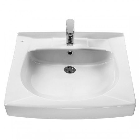 Раковина из сантехнического фарфора Santek Пилот 1WH301971 62х60 над стиральной машиной цвет белый 1 отверстие под смеситель