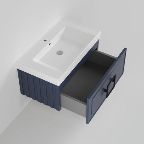 Тумба с раковиной La Fenice CUBO NFNC-01-CUB-BG-80-3-80 80х50 подвесная цвет синий - фото 2