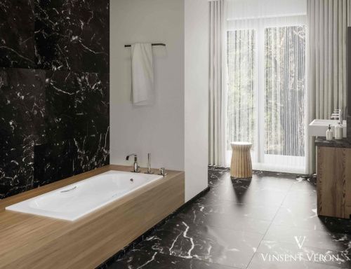 Ванна чугунная Vinsent Veron Tampa VTP1707042H/VH0012GD-AS 170х70 пристенная прямоугольная с ножками с ручками - фото 2