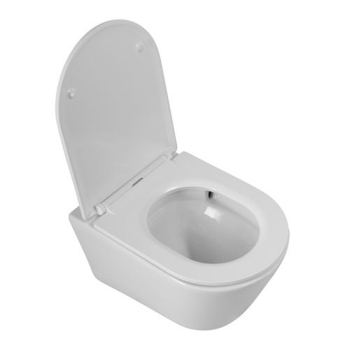 Унитаз подвесной Cezares LINER CZR-3808-53-TH-TOR/SC белый с сиденьем микролифт безободковый смыв торнадо - фото 2