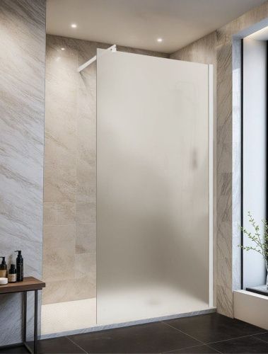 Душевая перегородка Parly T100F 100х190 стекло матовое профиль белый - фото 2