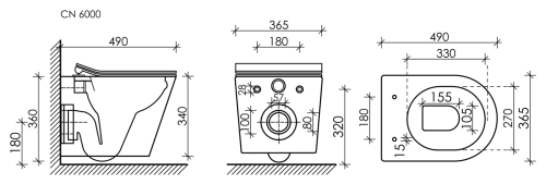 Инсталляция с кнопкой + унитаз + шумоизоляция Ceramica Nova CN6000_1002W_1000 - фото 4