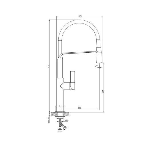 Смеситель для кухни Rush MS9035-35Black на мойку хром - фото 2