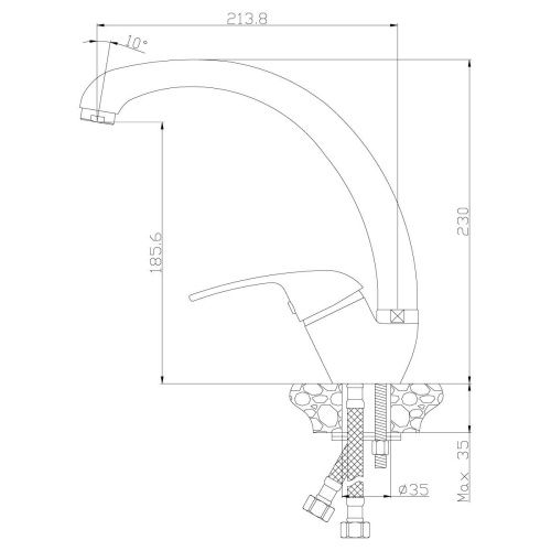 Смеситель для кухни Rossinka Y Y40-23 на мойку хром - фото 2