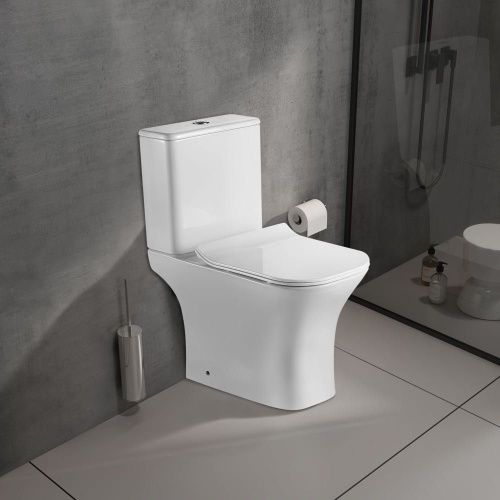 Унитаз-компакт напольный с бачком WesnaArt Kubus 103-KUB13 белый с сиденьем микролифт безободковый каскадный смыв - фото 3