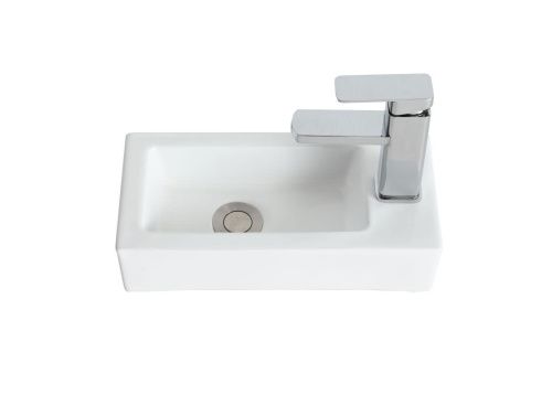 Раковина из сантехнического фарфора Orange B05-365w 40х20 подвесная цвет белый - фото 3