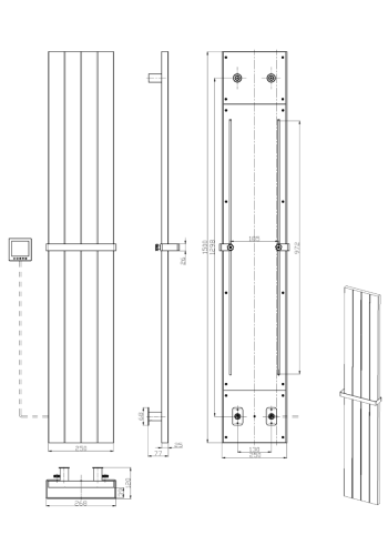 Полотенцесушитель электрический Boheme Flat 725-SGM 25х150 серый - фото 2